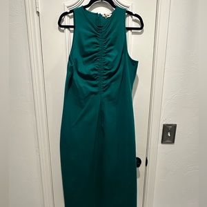 Boden 14R ponte high neck, Kelly green sheath midi dress